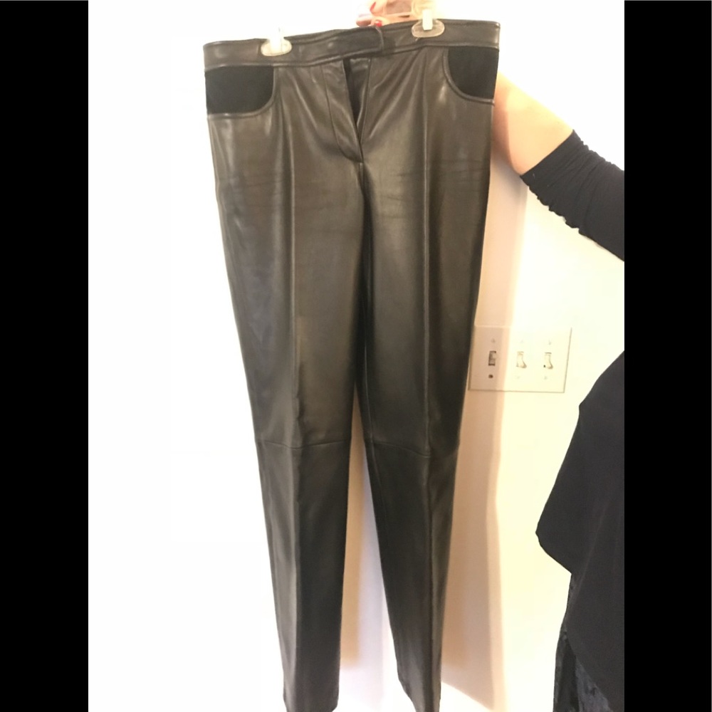 Genuine leather DKNY pants.